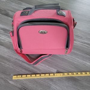 Pink travelers club small bag with strap and handle